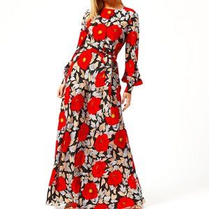 Diane von Furstenberg Waist Tie Maxi Dress